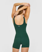 SoftMotion™ Scoop Neck Vest with White Logo | Dark Racing Green