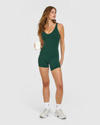 SoftMotion™ Scoop Neck Vest with White Logo | Dark Racing Green