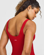 SoftMotion™ Scoop Neck Vest with White Logo | Light Toasted Red